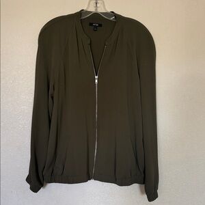 Apt. 9 Olive Zip-Up Bomber Jacket